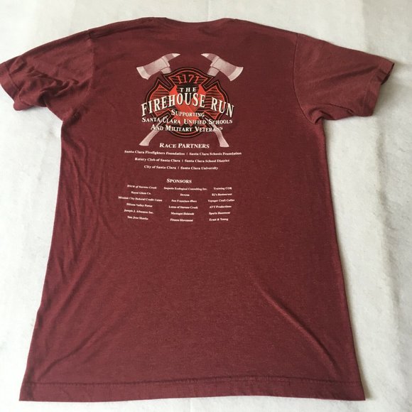 #78 Tultex The Firehouse Run 2018 Short Sleeve Maroon Men's T-shirt Size Medium - Picture 8 of 8